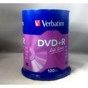“NEW” Sealed Verbatim DVD+R 100 Pack 4.7GB 16X Speed 120 mins. (Verbatim #96575)